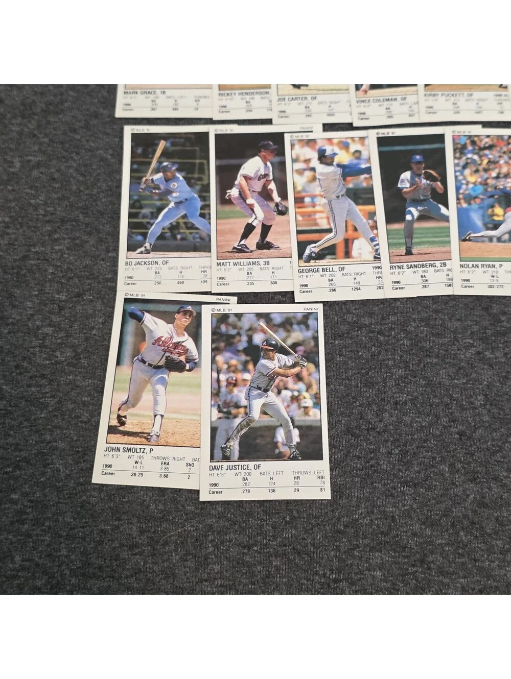 1991 Panini Baseball Album Stickers Lot of 22 Stars - Bo Jackson, Henderson, HOF